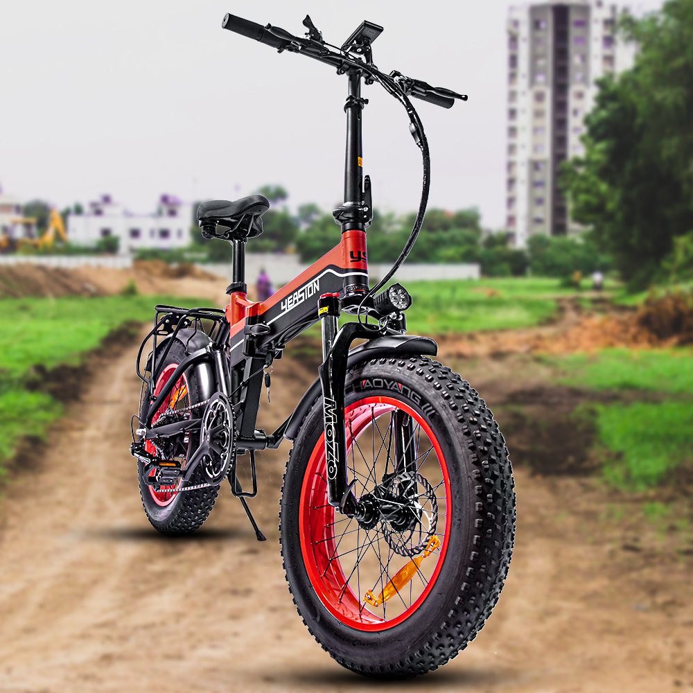 20" x4.0 Fat Tire Electric Bicycle with 1000W Motor 48V 12AH Removable Battery E Bike Long Range 7 Gears Foldable Ebkie