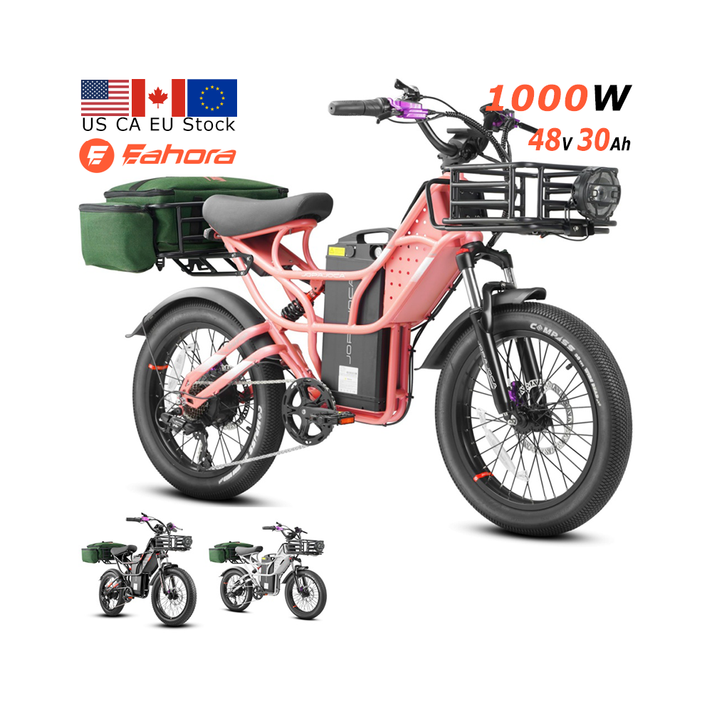Eahora Cupid Pink Fob Price OEM Electric Bike 1000W Electric City Bicycle 48V 30Ah Fat Tire Electric Mountain Bike