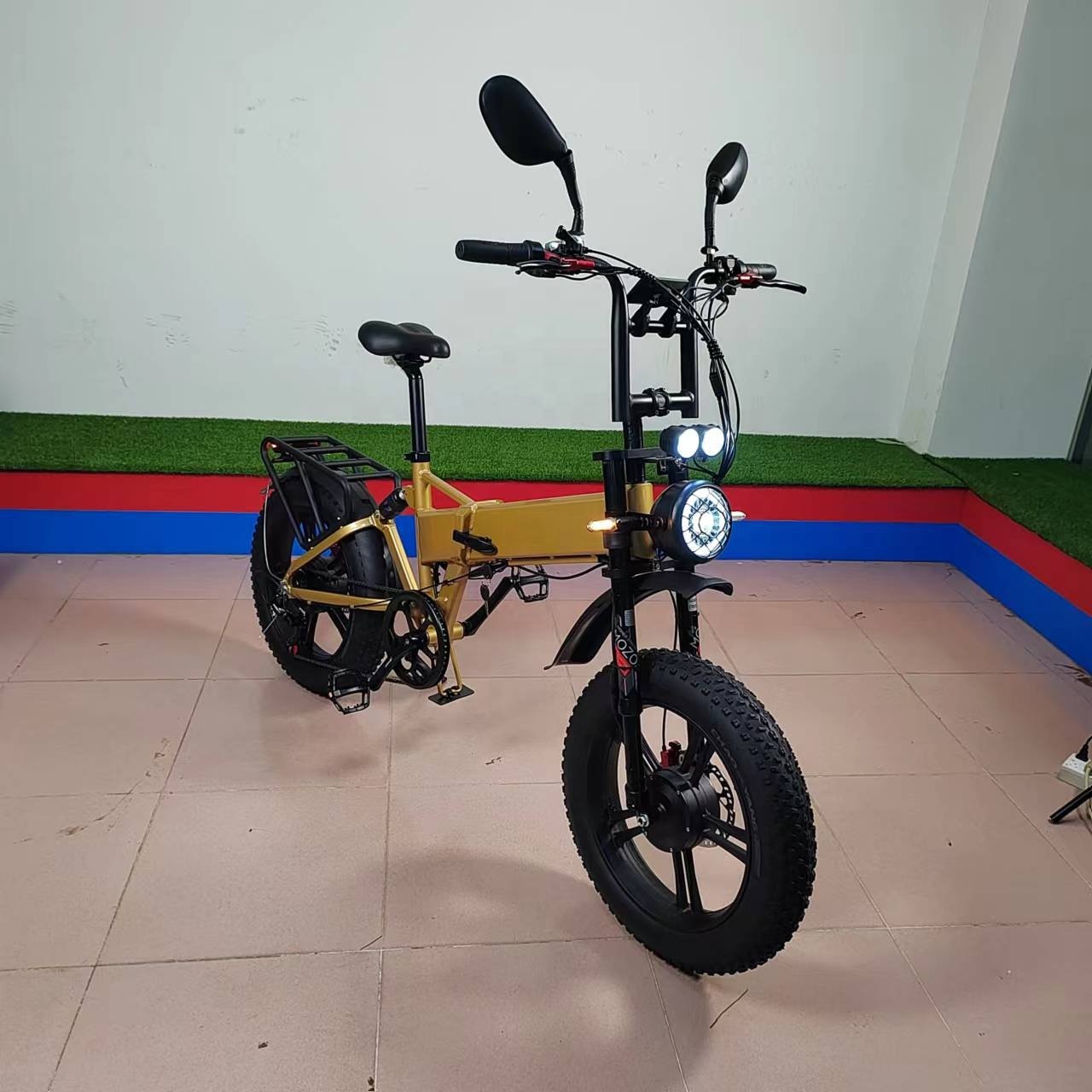 Electric Folding Bike 2000W Dual Motor 52V21Ah Hydraulic Brake Full Suspension Fat Tire 70kmh Foldable Electric City Bike