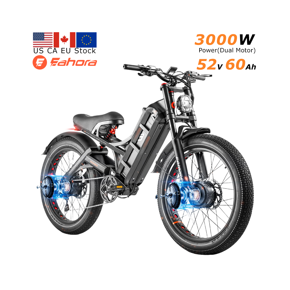 Romeo Pro 2 US EU CA Stock Eahora 3000W 26 * 4.0 Fatbike Ebike Electric Fat Tire Mountain E Hybrid Cargo Dirt Bike Bicycle Adult