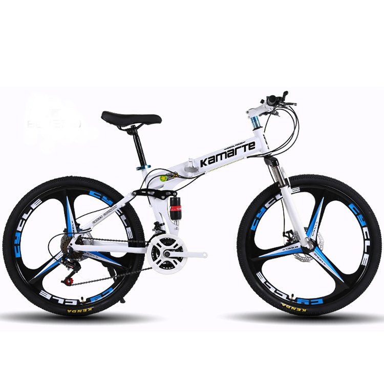China wholesale one-wheel integrated three knife folding mountain bike / custom 21 gears 3 knifes rim foldable mtb bike for sale
