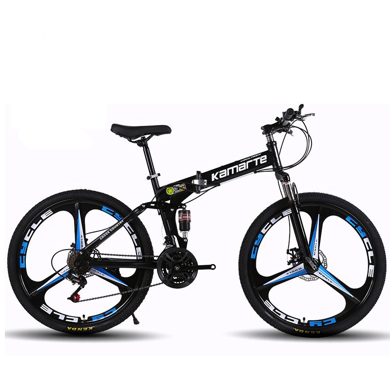 China wholesale one-wheel integrated three knife folding mountain bike / custom 21 gears 3 knifes rim foldable mtb bike for sale