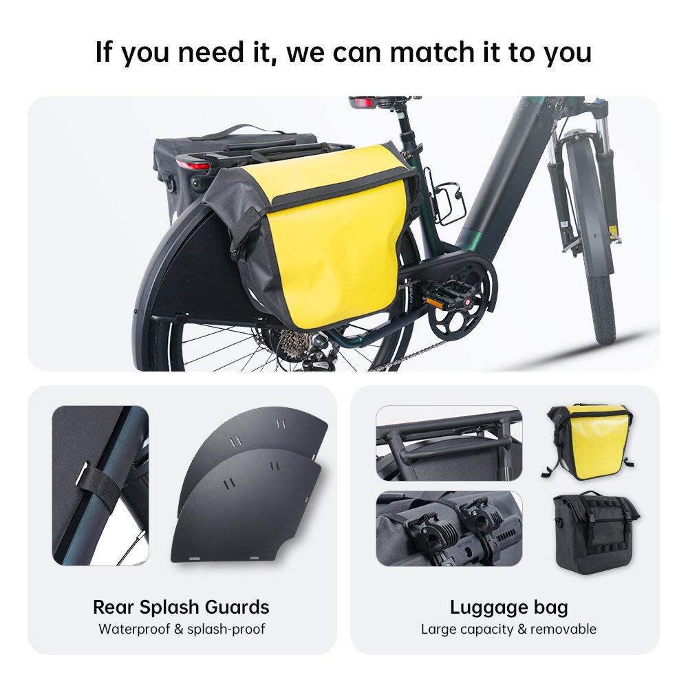 DE US Warehouse Stock 250w 500w 750w 48v 15ah Lithium Battery Torque Sensor Rear Hub Motor Electric City Bike Bicycle Ebike