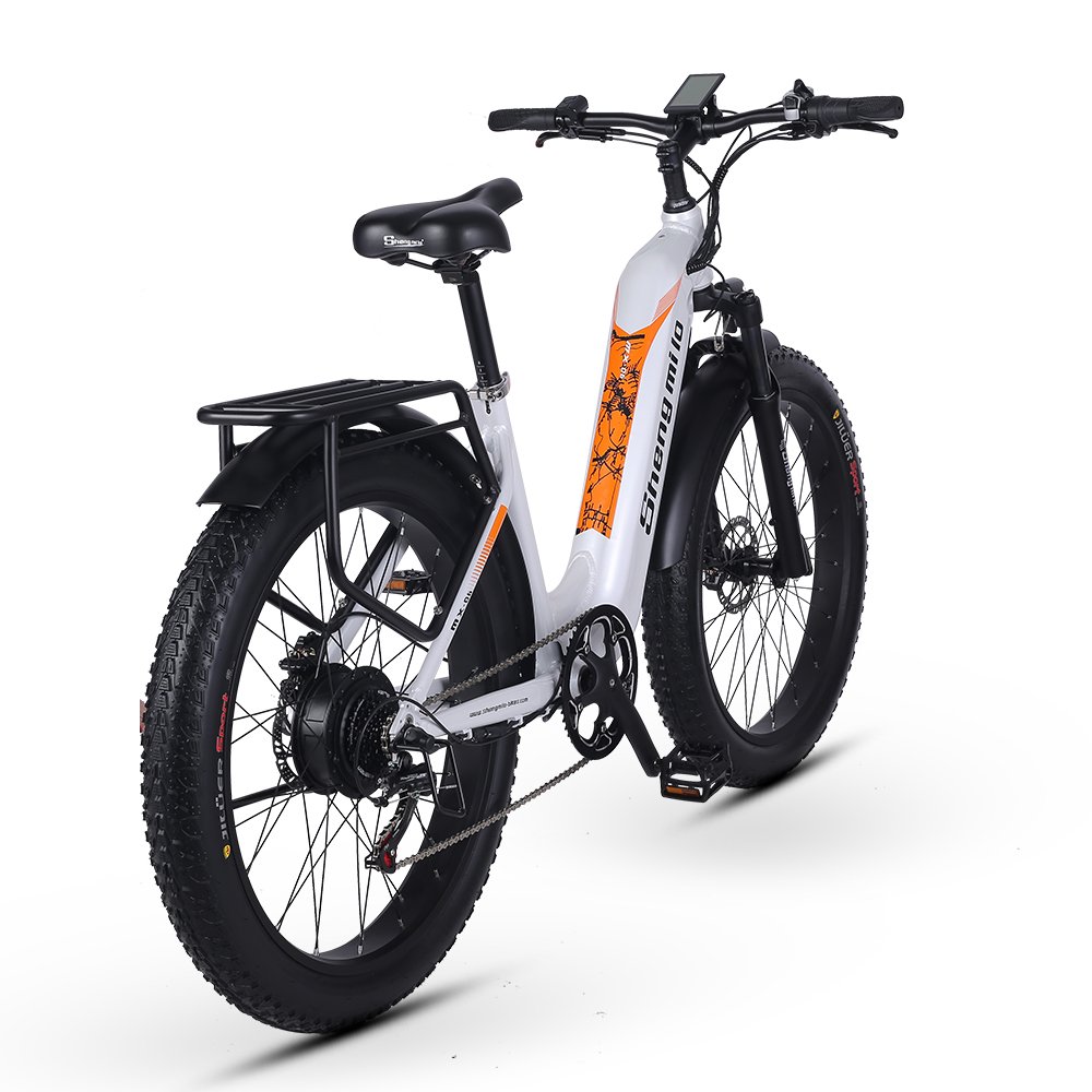 SHENGMILO Electric Hybrid Bike Ebike 48V 500W 17.5Ah 26*3.0 Fat Tire Women's Mountain Bicycle Rear Hub Motor Off-Road