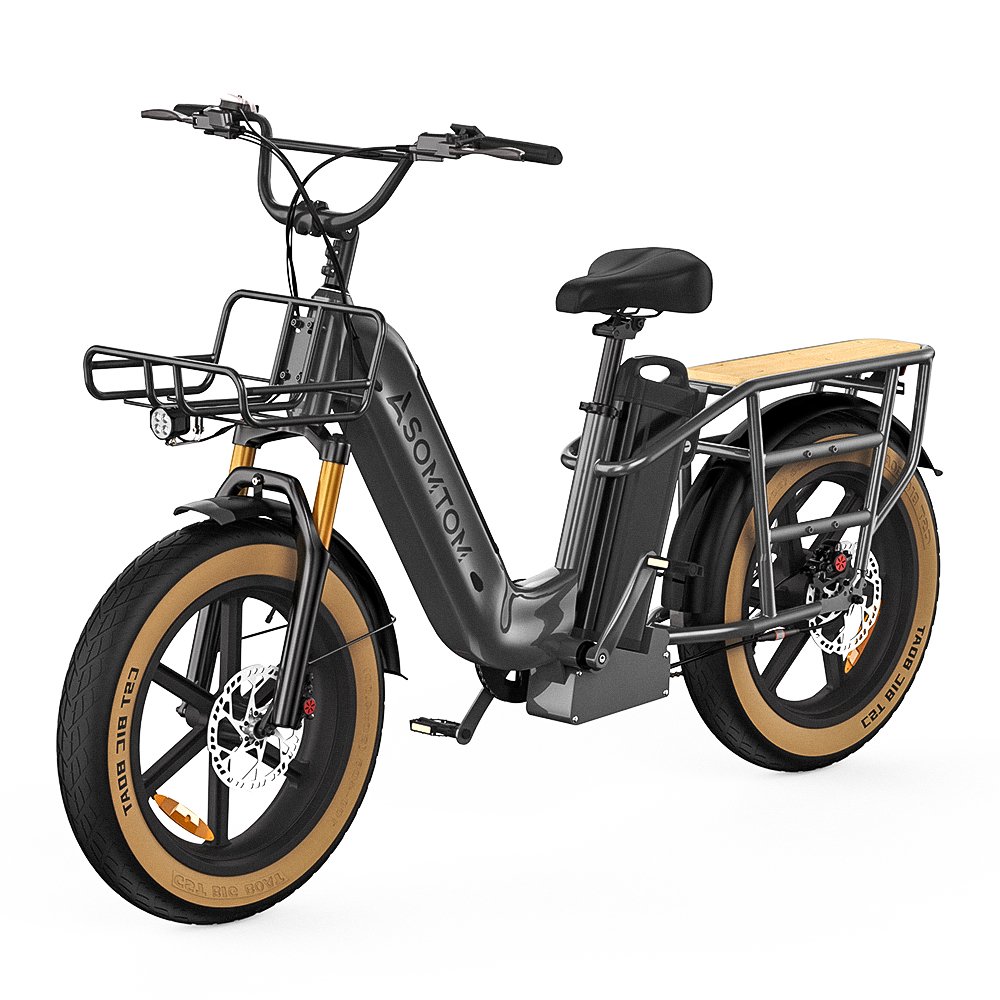 Adult Electric City Bike 24\" Aluminum Alloy 500W 15AH Power 330lb Load Capacity for Carrying Freight Electric cargo Bike