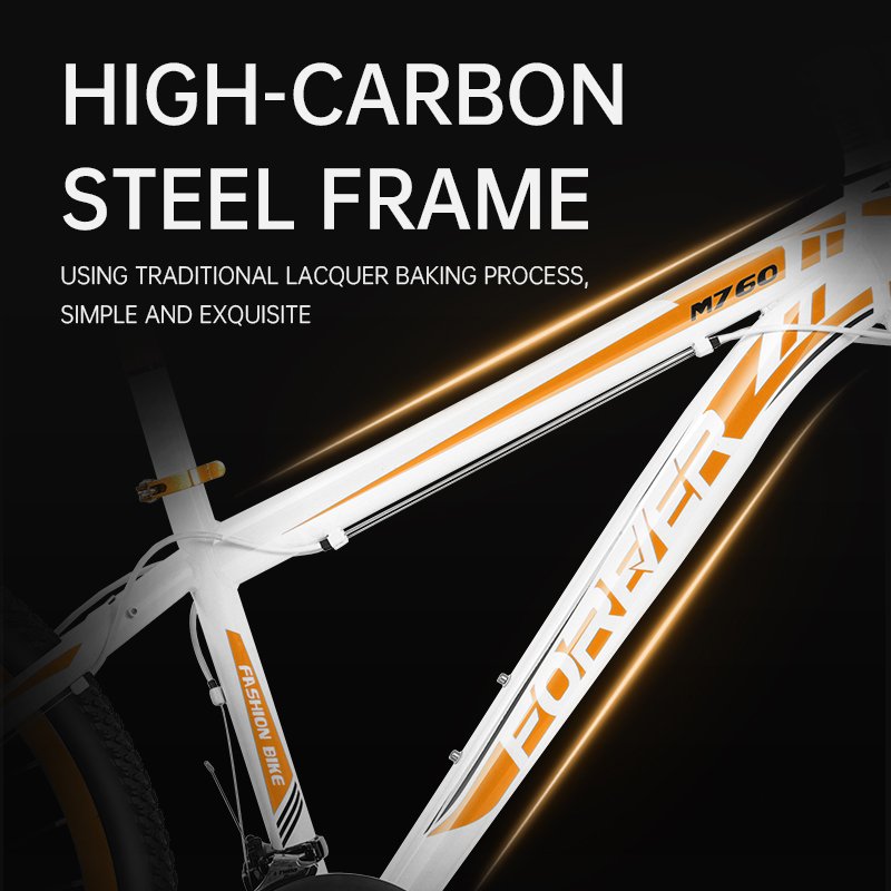 FOREVER New Style 24/26/27.5 Inch Mountain Bicycle High Carbon Steel MTB Bike Double Brake For Sport Man 21/24/27 Speed