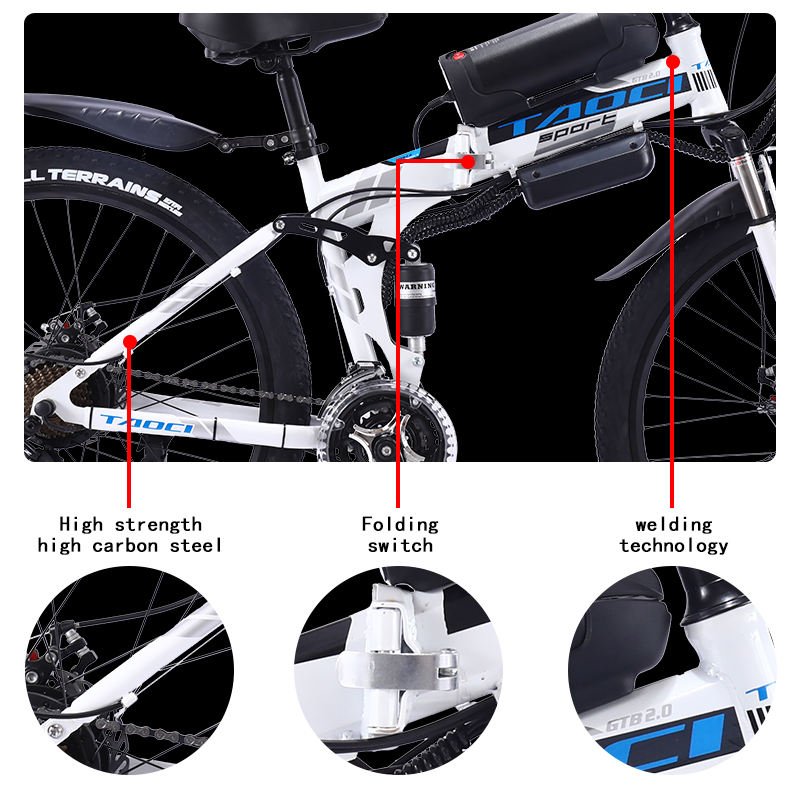 Wholesale cheap price high quality adult ebike 48v foldable frame hummer 21 speed folding electric mountain bike