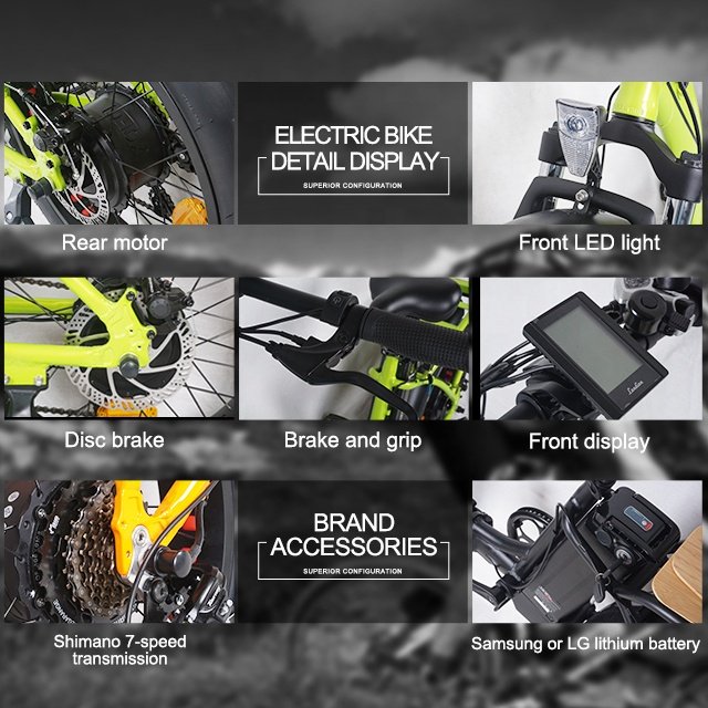 fat tire mountain electric bike 20 inch folded e bicycle with 250W to 1000W in high speed
