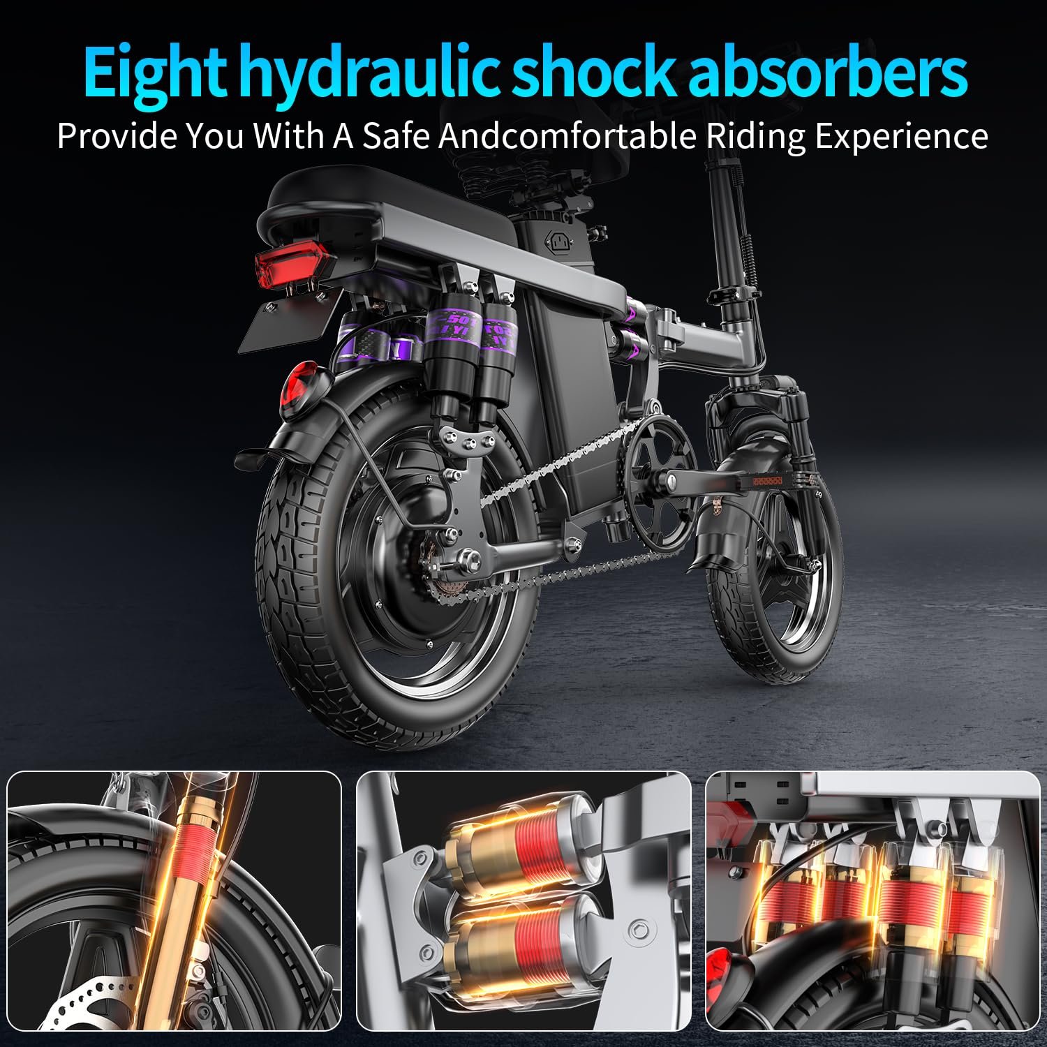 Customized 2400W 500W Foldable 48V 15Ah 14 Inch Electric Bicycle City Road Bike Electric Folding Bike for Adults