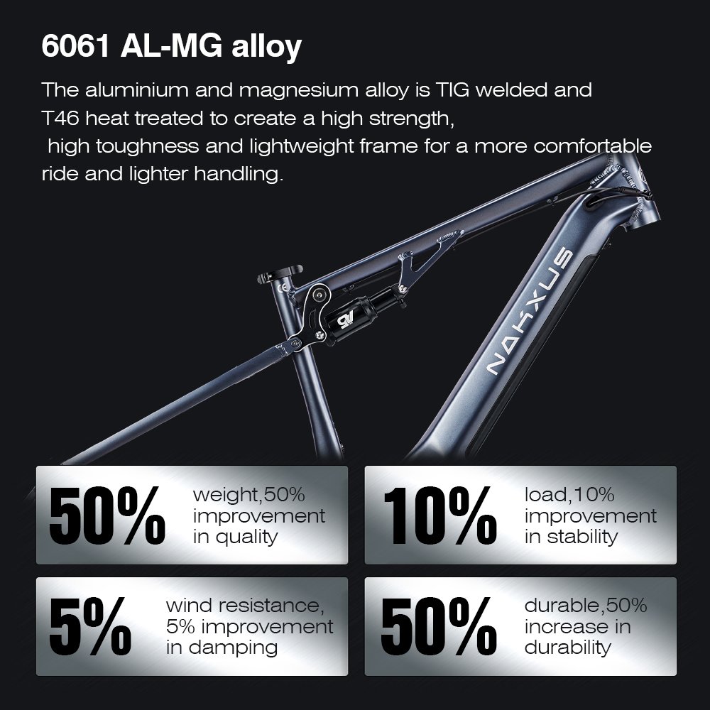 NAKXUS 27M201 Electric City Bike 350W 48V 10.4Ah Ebike 100km Range Central Motor Hydraulic Damping Electronic Sensor 100km 48V