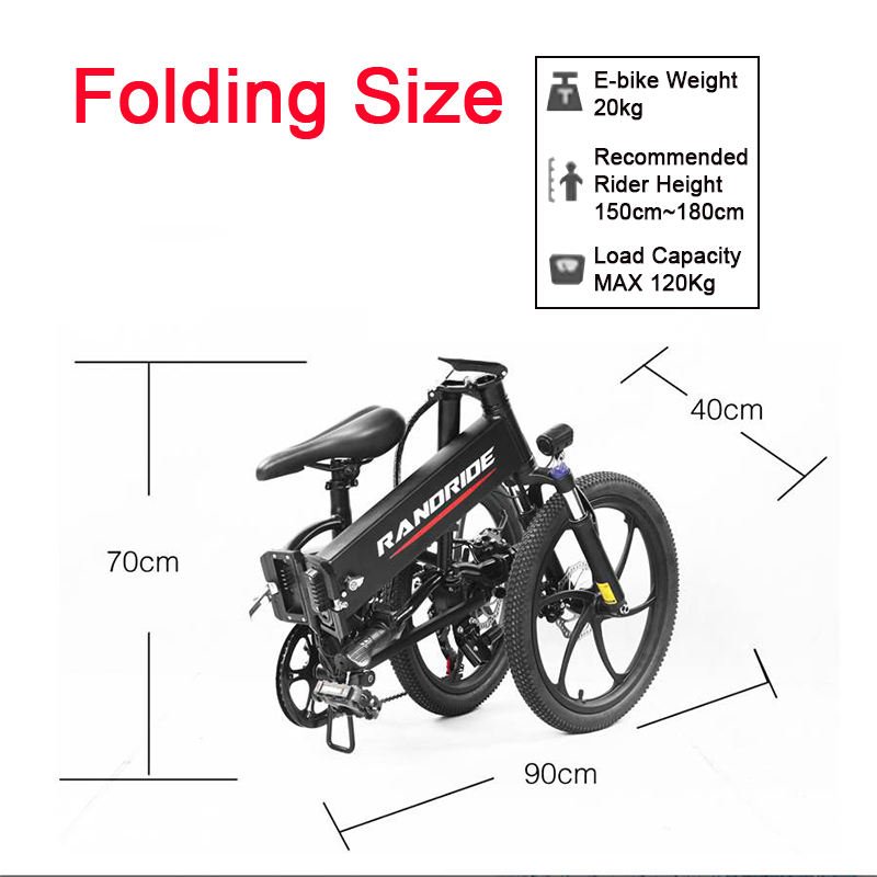 20 inch foldable city electric bike 500W 48V lithium battery aluminum alloy frame electric bike