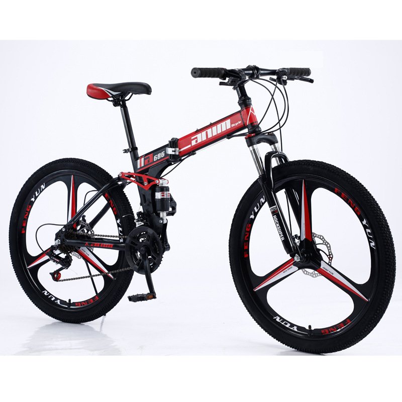 Wholesale mountain bicycle 24/26 inch variable speed folding shock absorption mountain bike student adult