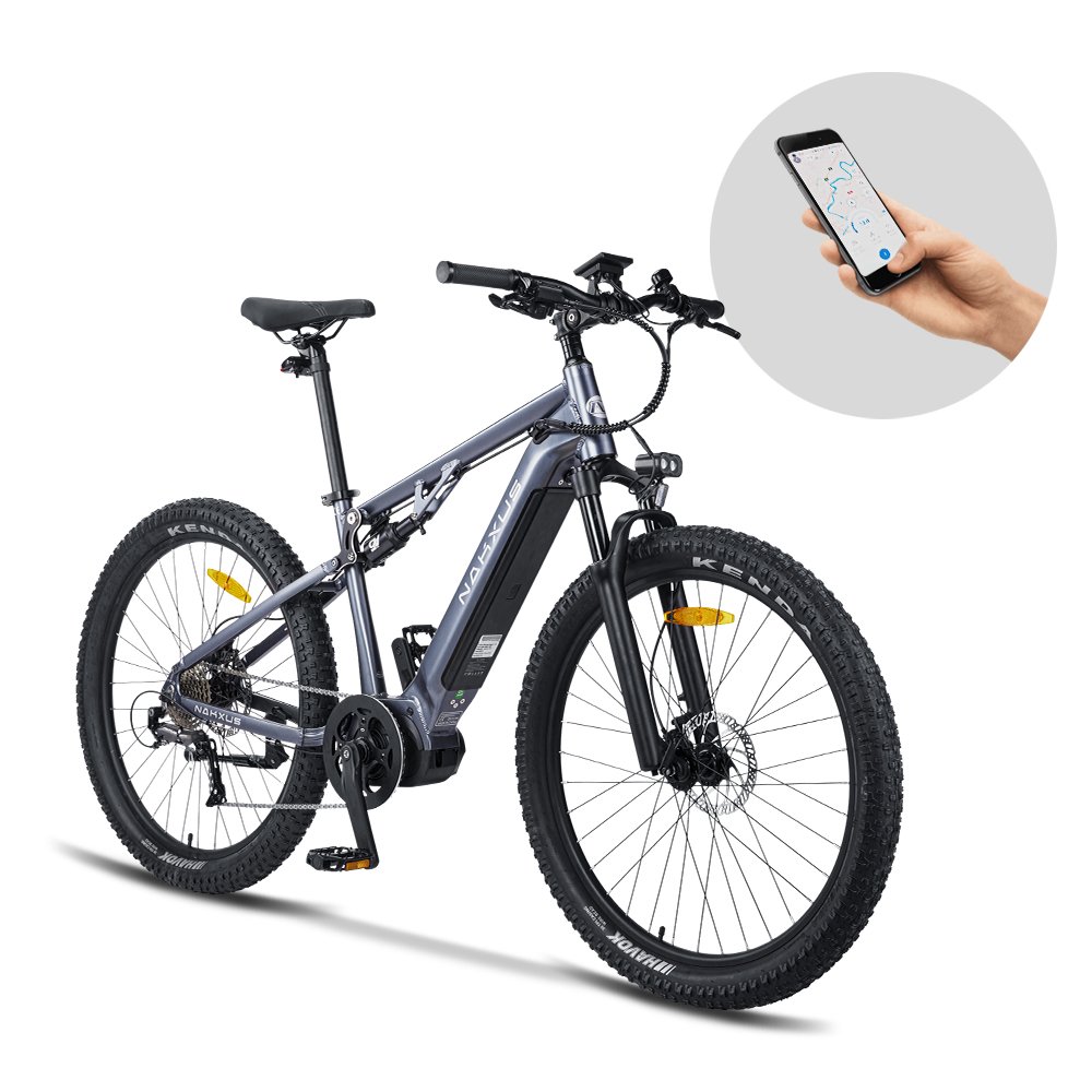 NAKXUS 27M201 350W 48V 10.4Ah Lithium Battery Electric Mountain Bike 9 Speed Central Sensor Aluminum Frame City Mountain Riding