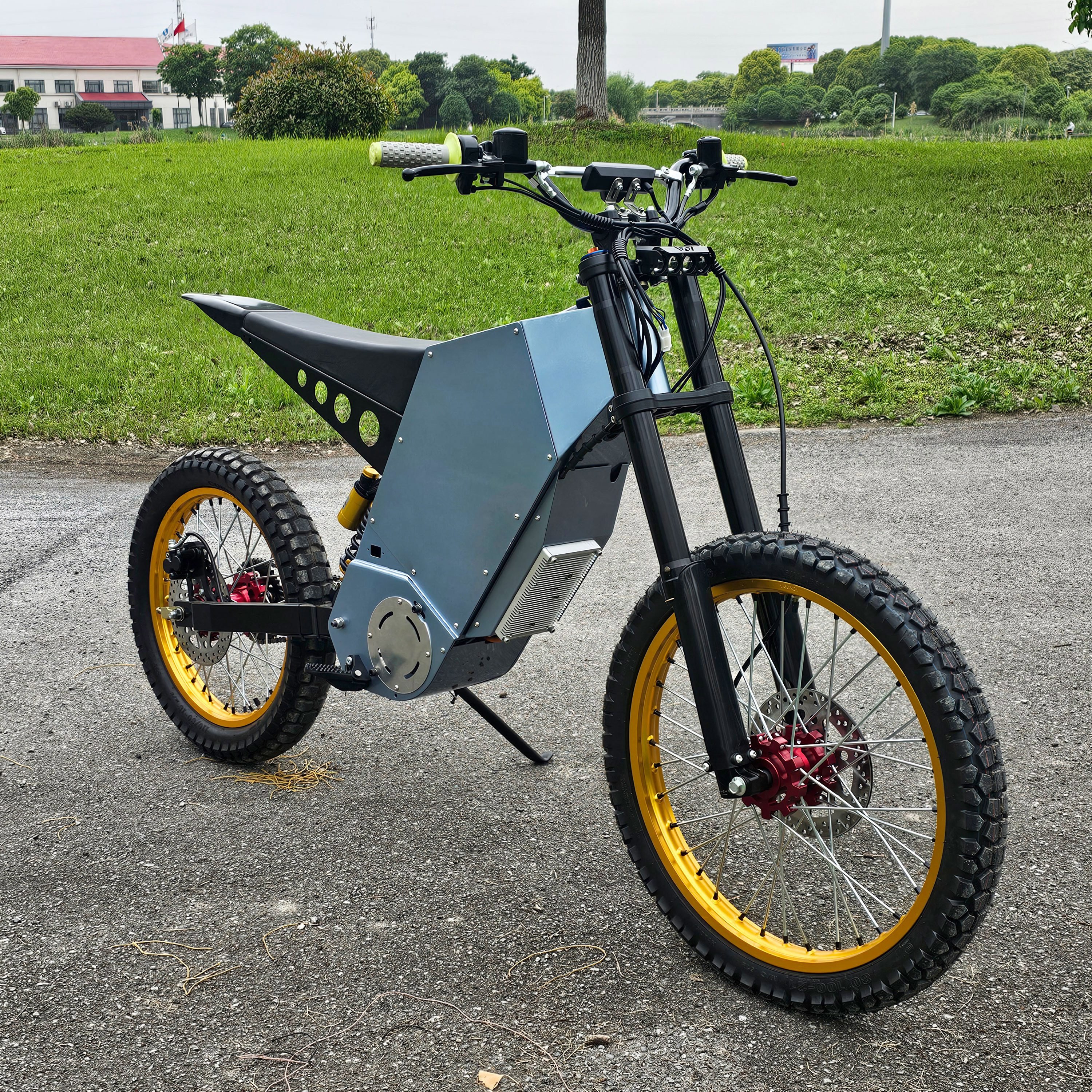 Stealth Bomber 72V Electric Mountain Bike Fast and Inexpensive with Hydraulic Damping Central Motor Steel Frame