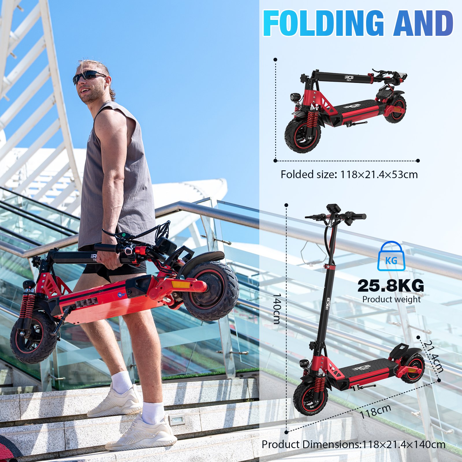 High Duty 800W heavy load electric scooter for off-road, city-road, mountain use huge stock in USA / UK / EU
