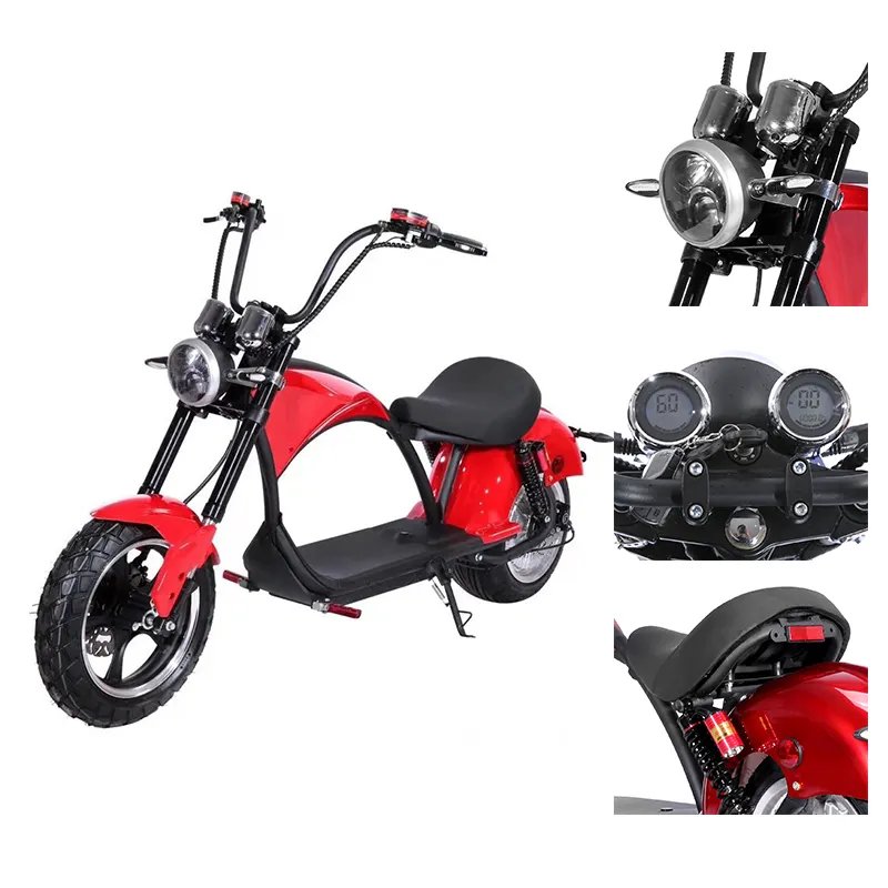 1500w Electric Moped Fat Tire Scooter Front/rear Shocks,Dual Disc Brakes One Button Start Electric Fat Tire Motor Bike for sale