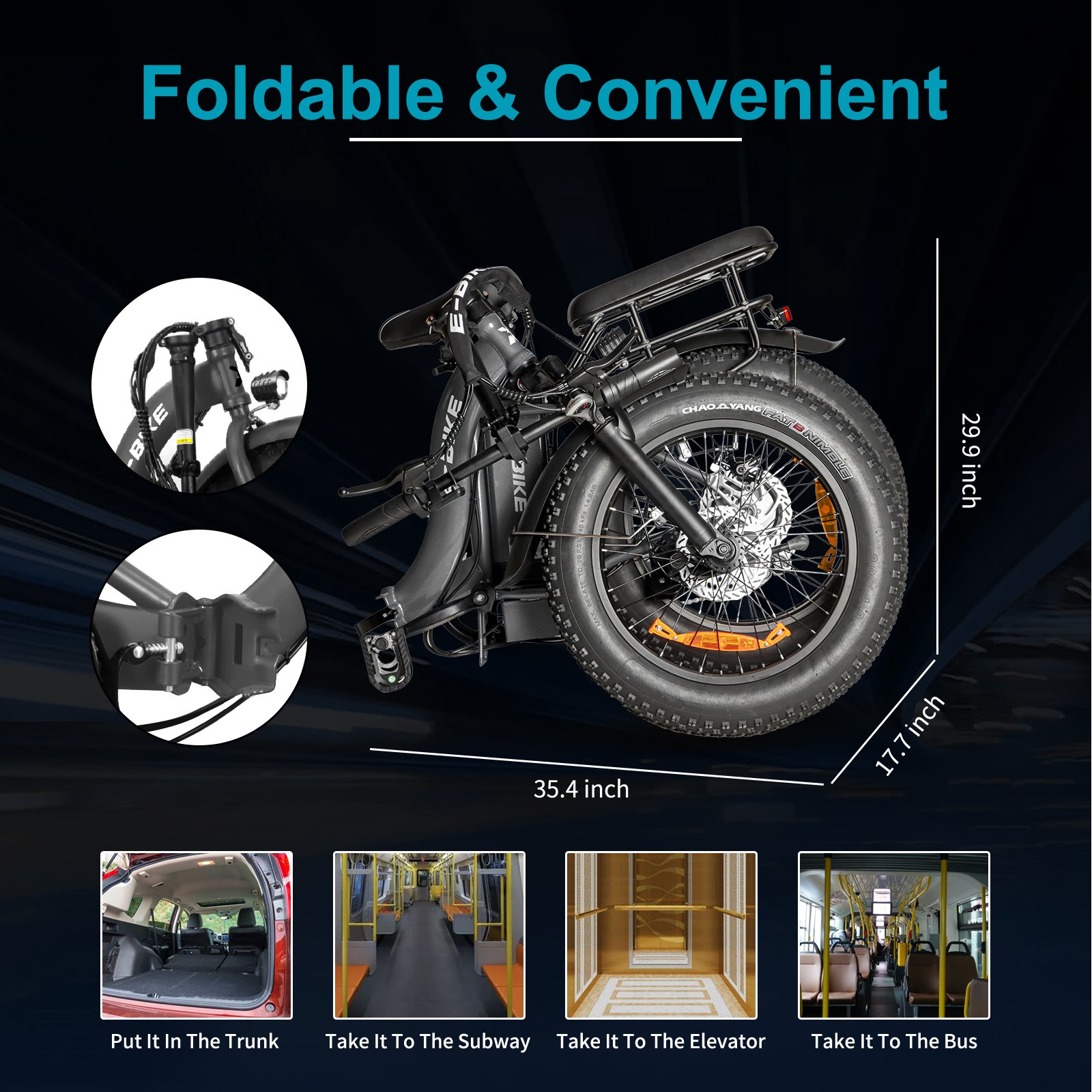20Inch Dual Battery Ebike Mountain Bike Bicicletta Elettrica 500 Watt Electric City Bike
