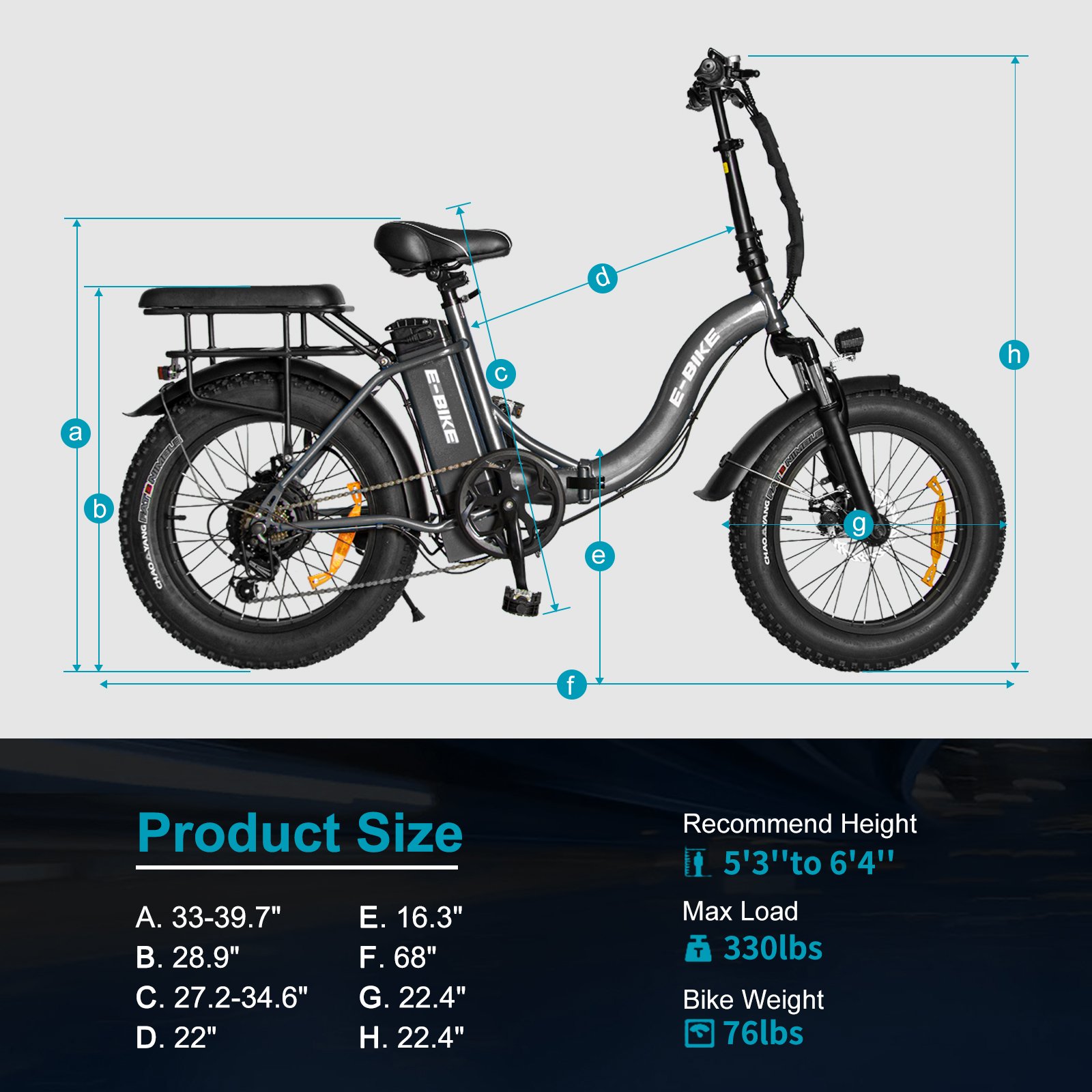 20Inch Dual Battery Ebike Mountain Bike Bicicletta Elettrica 500 Watt Electric City Bike
