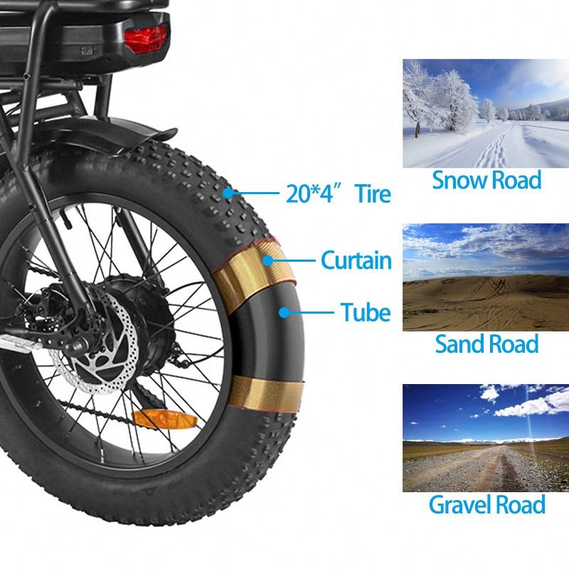 48V 500W motor fat tire electric bicycle bicicleta electrica tandem para dos personas electric bike snow beach mountain elect