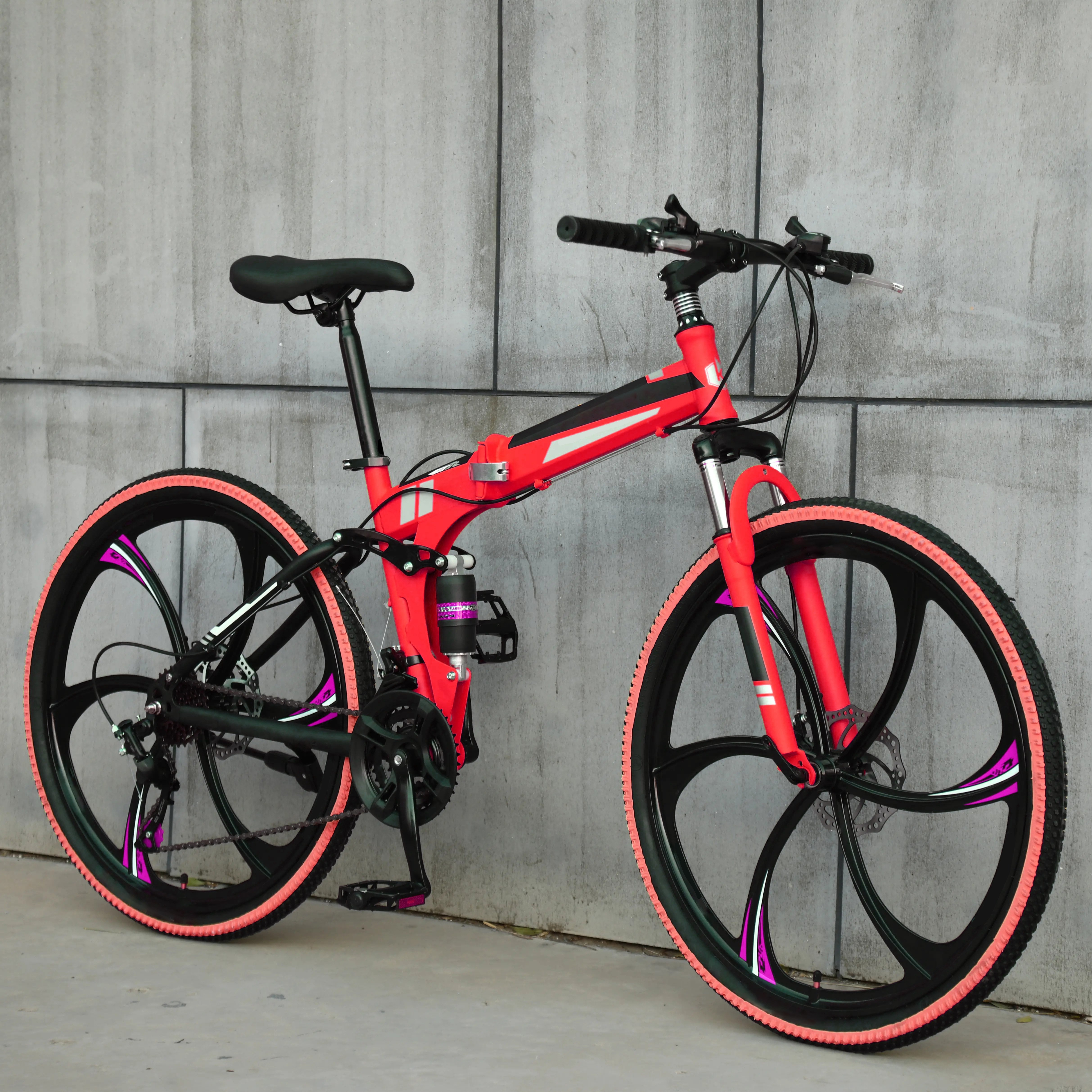 Wholesale Folding Bicycle 24 26 27.5 29 Inch Steel Front Shock Fork Mountain Bike Down Hill Bicicletas