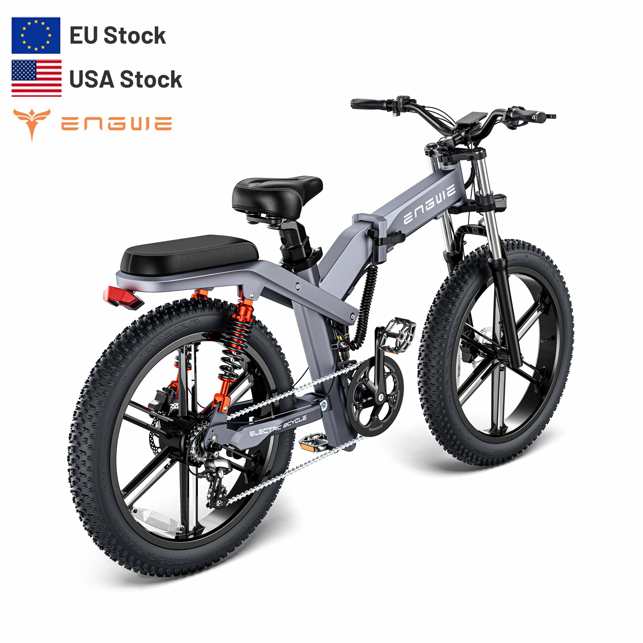 EU Warehouse Quick Shipping ENGWE X26 Electric City Bike 1000W 26in Fat Tyre Ebike 19Ah+9.6Ah Battery Folding Electric Bicycle