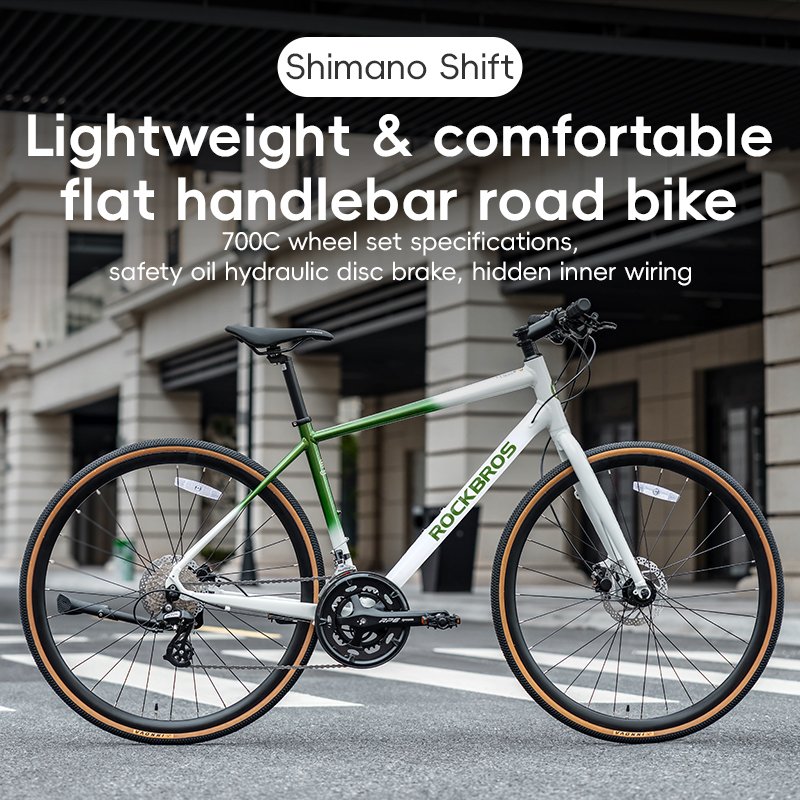ROCKBROS Flat Handlebar Wholesale 700C16 Speed Road Bikes For Sports aluminum alloy adult Road Mountain Bike Bicycle racing bike