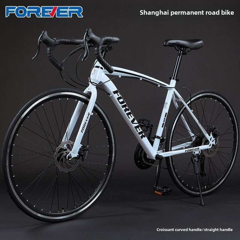 30-Speed Road Bike Curved Handlebar Straight Cross-Country Mountain Bike Variable Speed Disc Brake Muscle Fitness Car Steel Fork