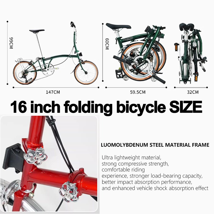 Fashion Design Blaze Red Portable 9 Speed Folding Bicycle 20 Inch Adult Bikes Bicycle Aluminum Alloy Mountain Bike Ladies' Gift