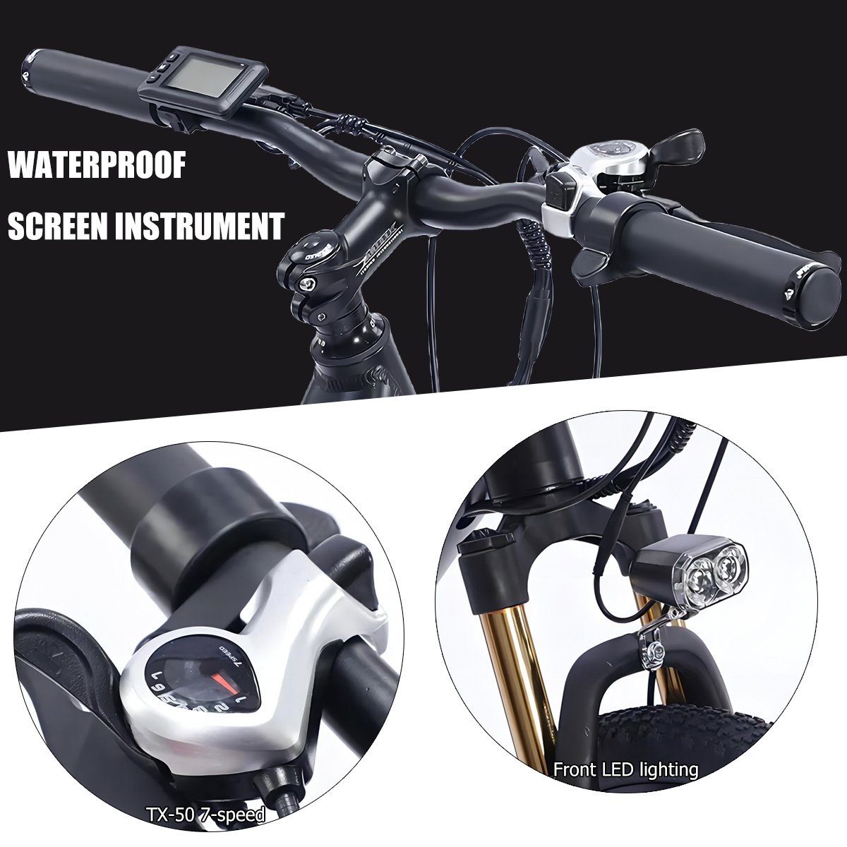 350W 26 Inch CST Tire 36v Battery 35km Electric Bike Bicycle Vintage Retro Mountain Ebike