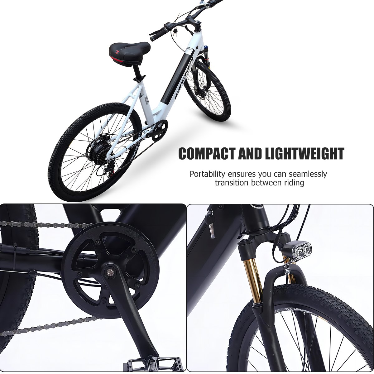 350W 26 Inch CST Tire 36v Battery 35km Electric Bike Bicycle Vintage Retro Mountain Ebike