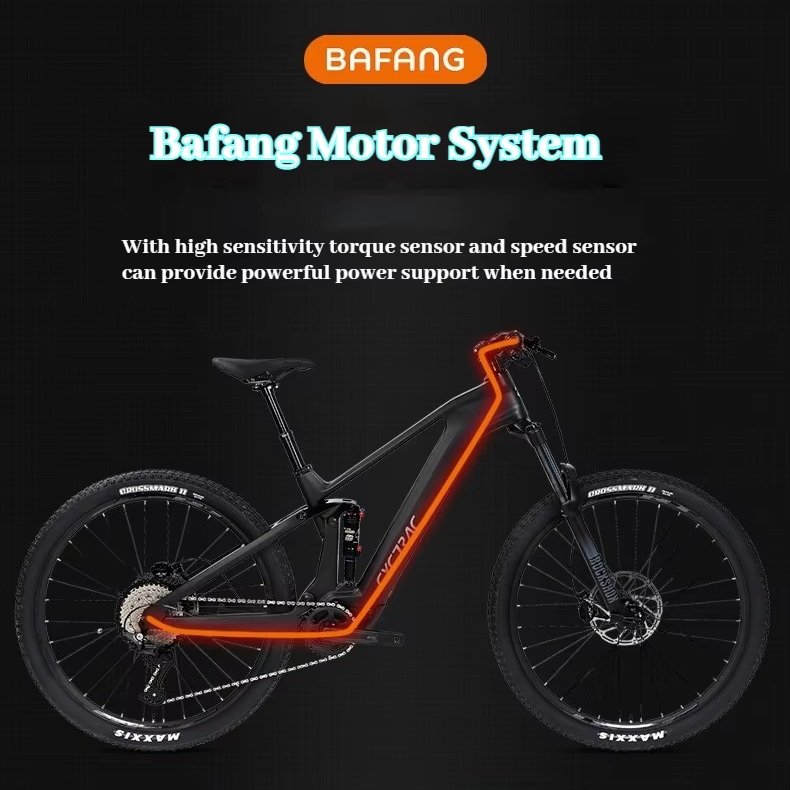 Bafang M820 48v Off-Road Mountain Electric Bike 36v Central Motor Integrated 15ah Lithium Battery 12 Speed Gears Carbon Fibre
