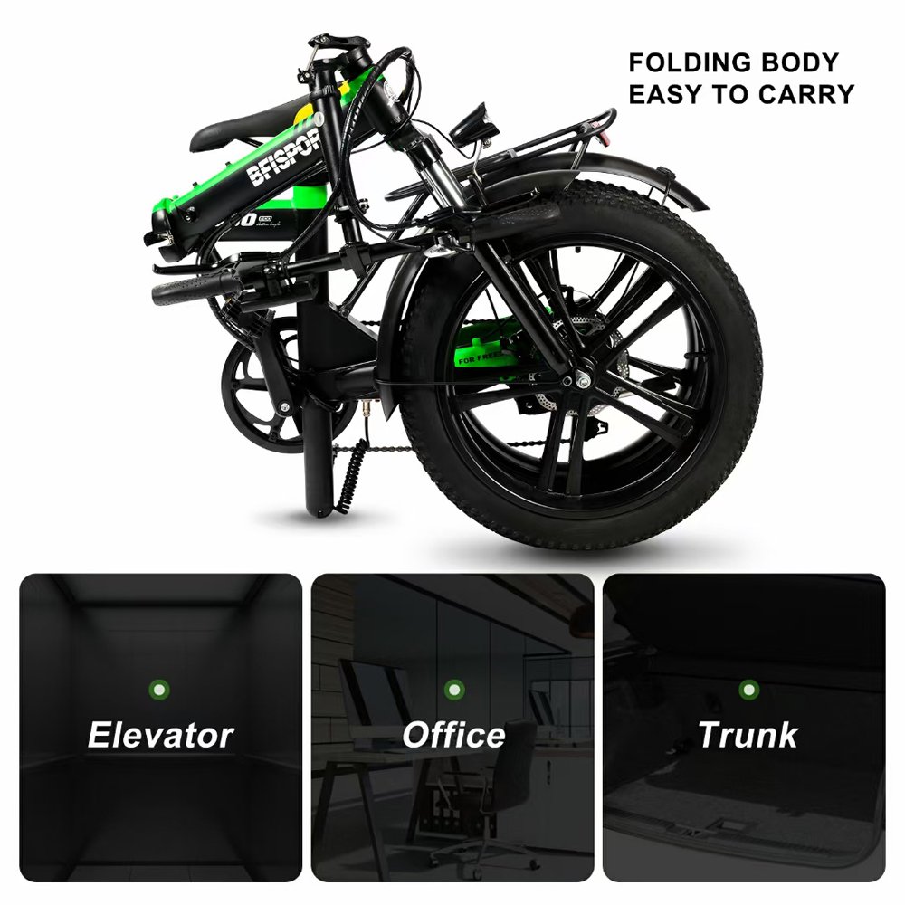 BFISPORT 250W Electric fat bike Folding High Speed electric dirt bike 20 Inch Foldable bicycle mountain bike