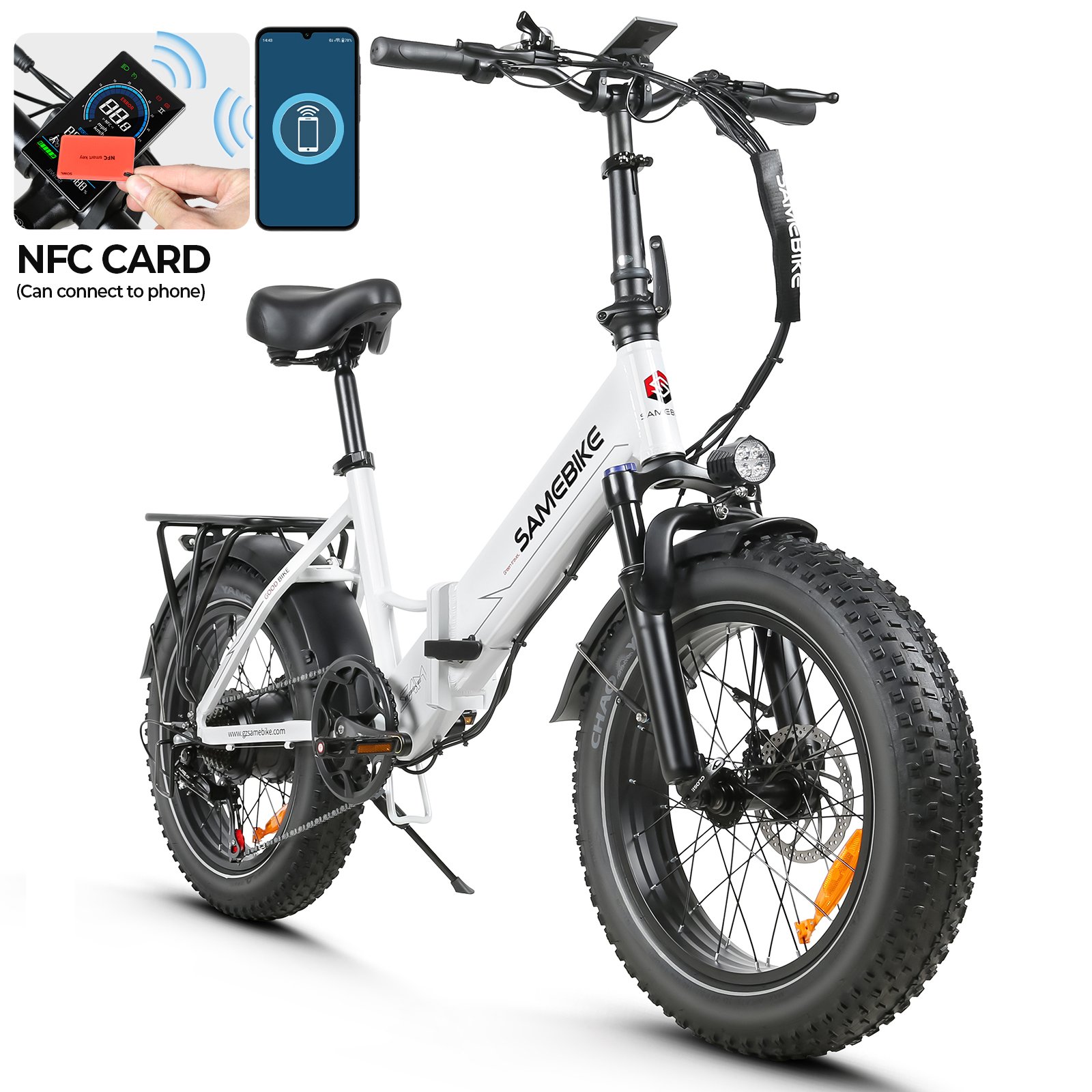 2024 China factory SAMEBIKE OEM/stock 750w powerful 20 inch 48V 13a lithium folding mountain ebike electric fat tire bike
