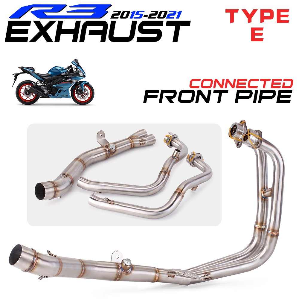performance stainless steel sportbike exhaust pipe for YZF R3 R25 MT03 moto exhaust escape blue exhaust pipe 2015-2021