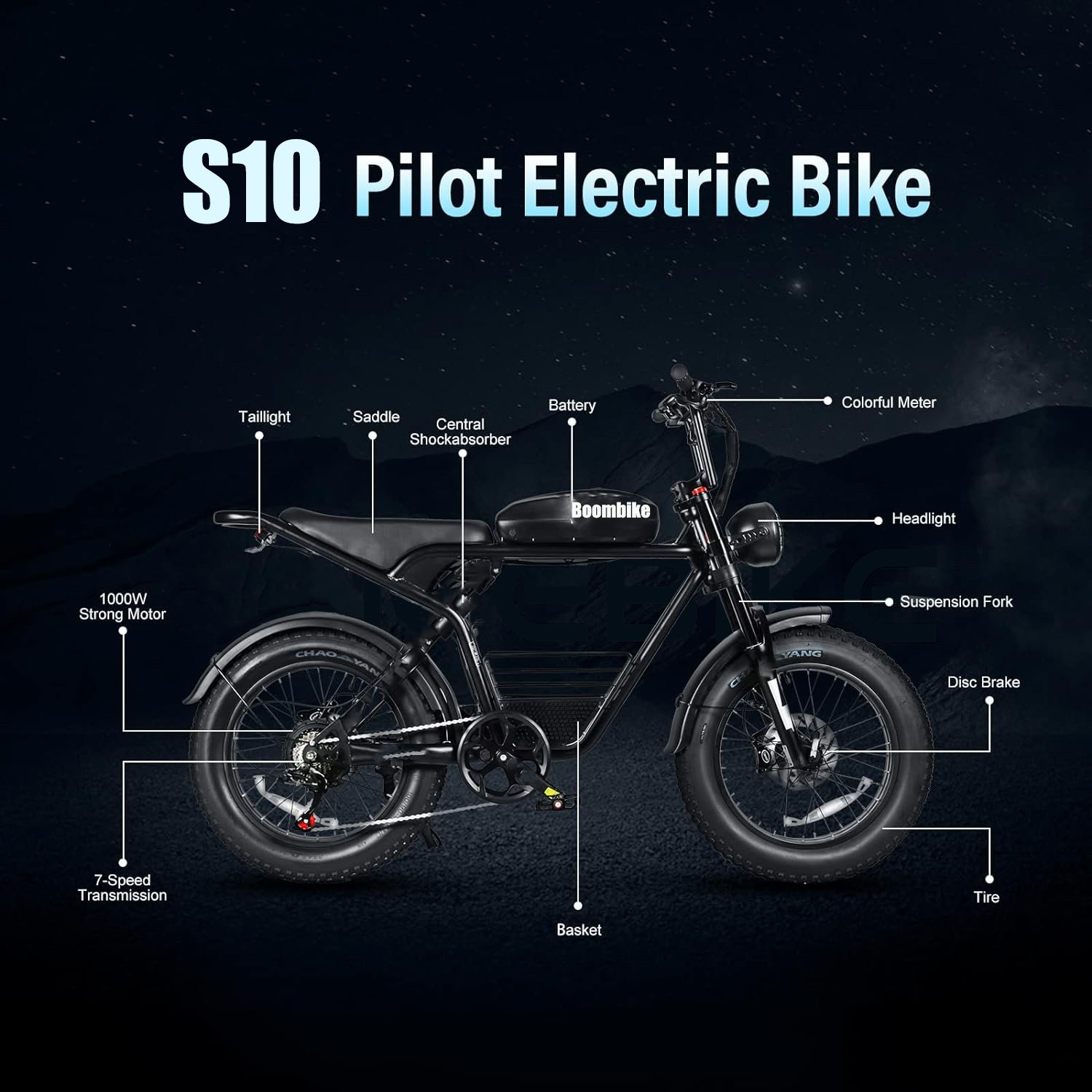 factory adult 26 inch beach cruise e bike High Speed 22.4Ah 1000w High Power electric fat tire bike electric mountain bike