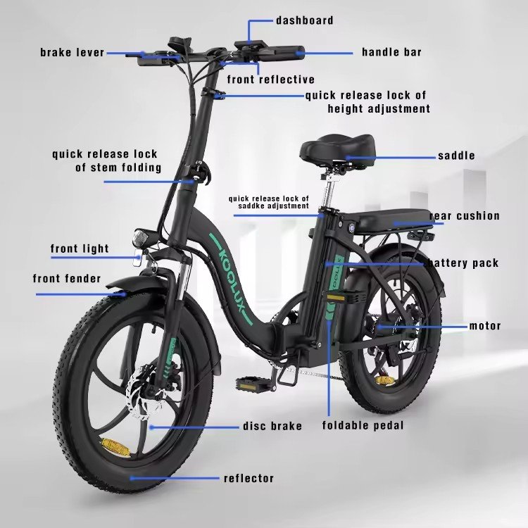 EU Warehouse Electric Bike Bicycle Motorbike Exercise Electric City Bike E Bike Kookux 250W Fat Tyre Folding Ebike