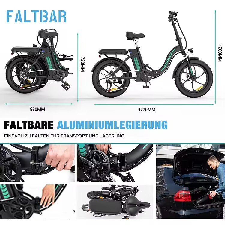 EU Warehouse Electric Bike Bicycle Motorbike Exercise Electric City Bike E Bike Kookux 250W Fat Tyre Folding Ebike