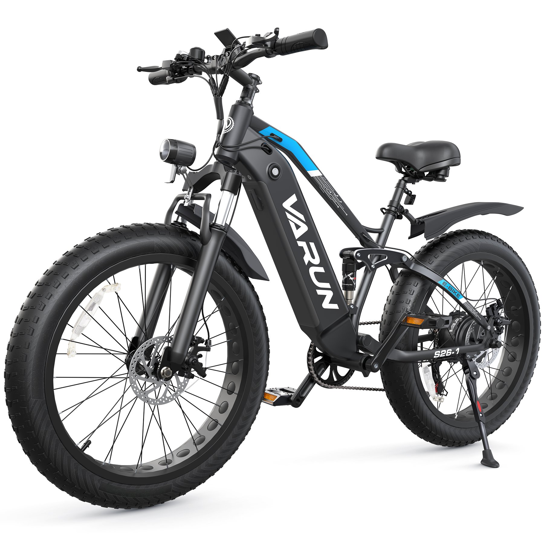 VARUN Warehouse Stock Dropshipping Triple Hydraulic Suspension 1000W 26*4" Fat Tire 40KPH Fast Long Rang Electric Mountain Bike