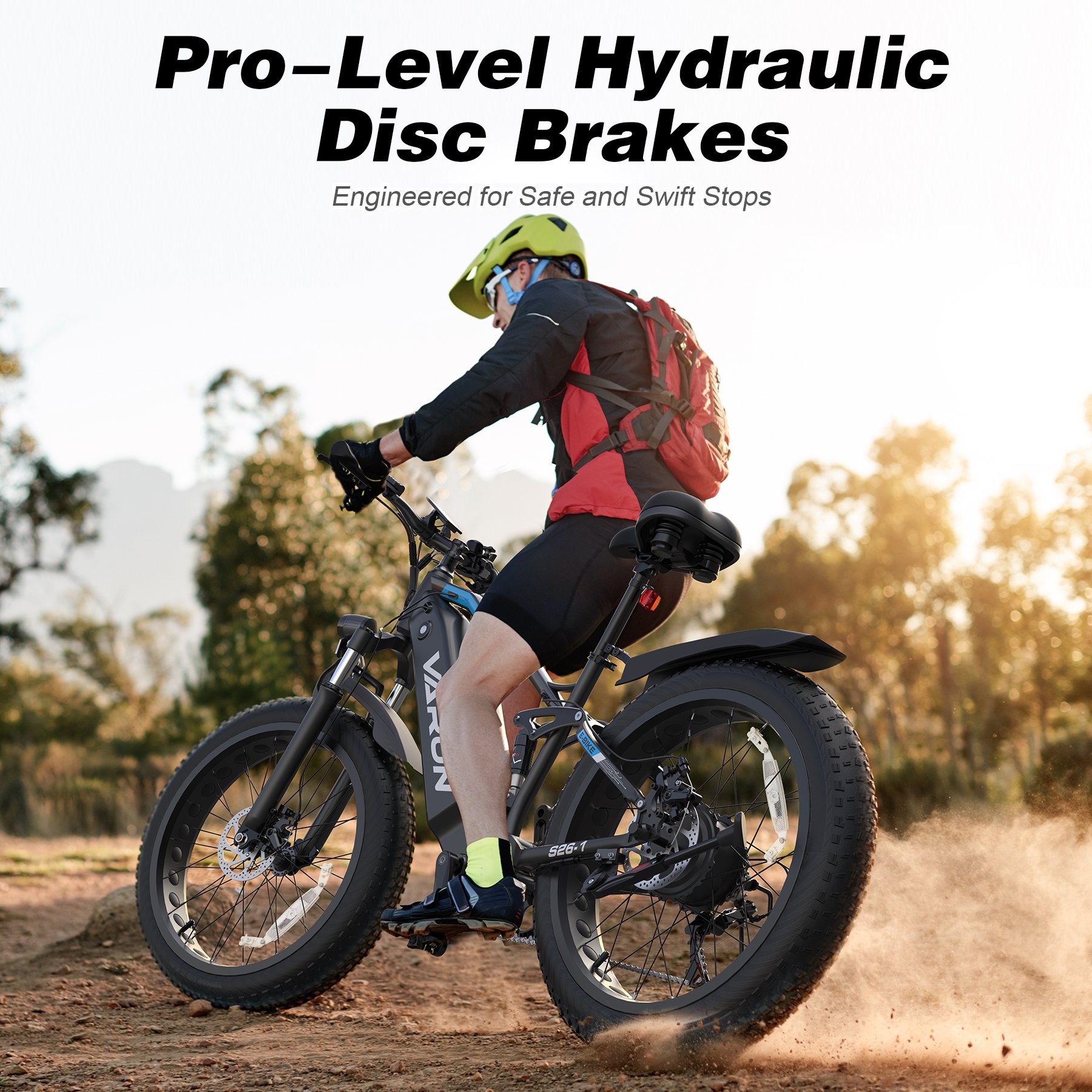 VARUN Warehouse Stock Dropshipping Triple Hydraulic Suspension 1000W 26*4" Fat Tire 40KPH Fast Long Rang Electric Mountain Bike