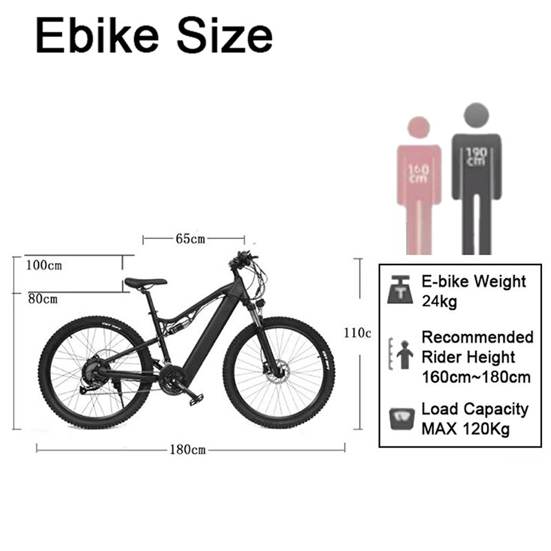 Adult Electric Mountain Bikes Available in EU UK Warehouse Electric Bicycle with Front and Rear Suspension Duty Free
