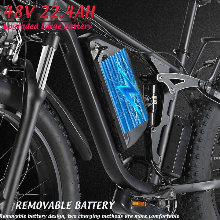 48V 22.4AH 2000W 26" Fat Tire Electric Bike 35MPH Mountain EBike