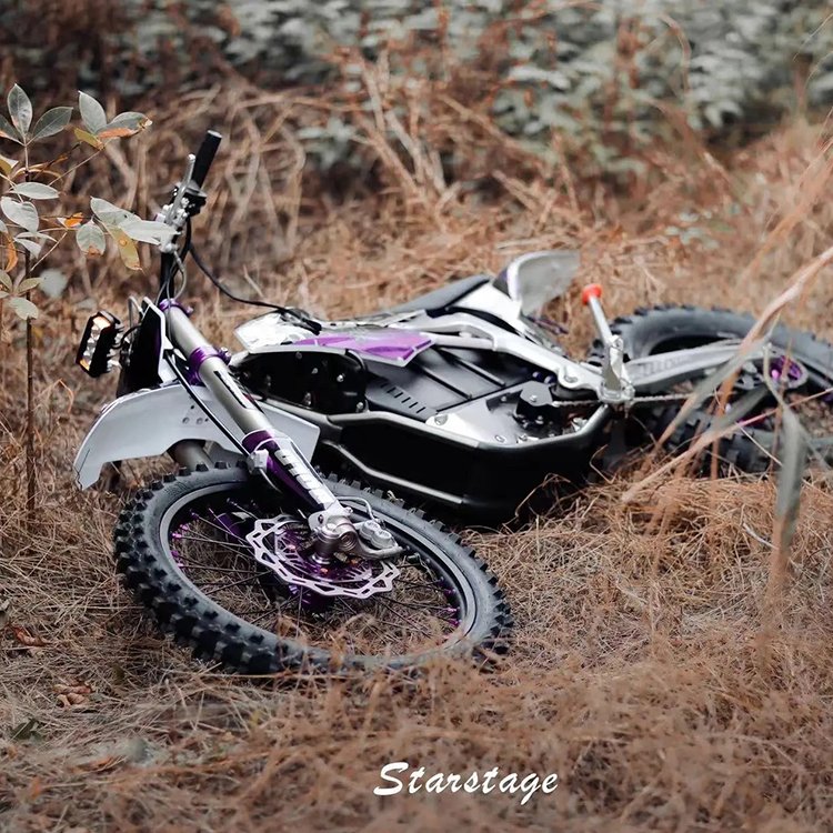 Starstage Electric Mountain Bike 5000W Titanium Frame Air-Cooled Motor 76V Battery 97Km/h Brushless Power