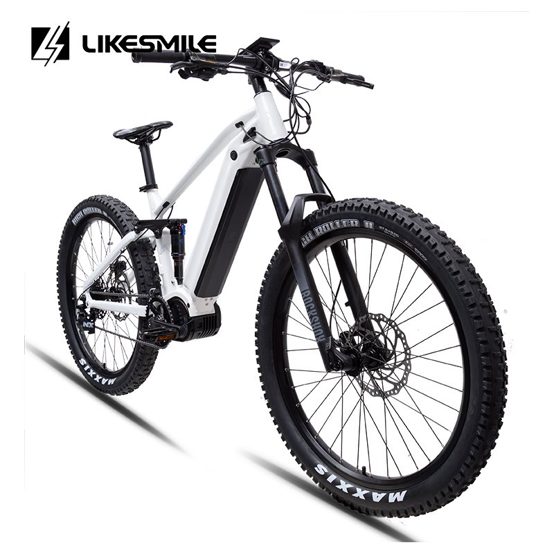 Likesmile New Arrivals Full Suspension 1000W 48v Bafang Mid Drive Electric Mountain Bike