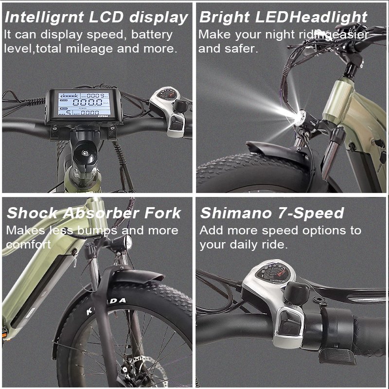 Us Stock 26 Inch Fat Tire E MTB E Bike Adult 48V 500W 750W 1000W Fast Off Load MTB Mountain Electric Bike For Mens