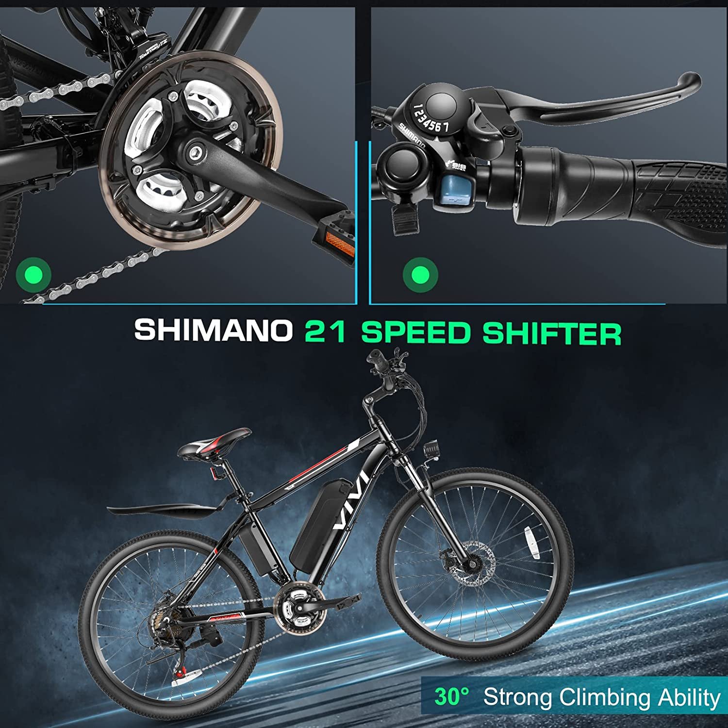BLJ Electric Bike for Adults, 26" Ebike 500W Adult Electric Bicycles, 20MPH Electric Mountain Bike with 48V Removable Battery