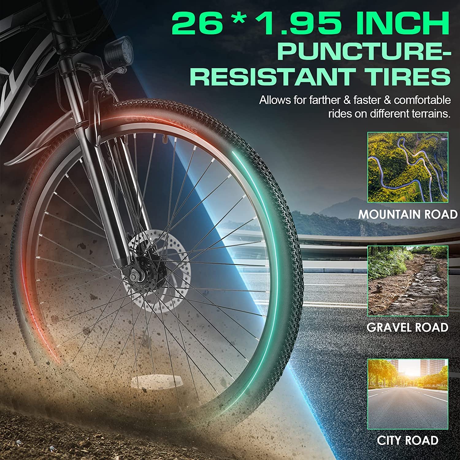 BLJ Electric Bike for Adults, 26" Ebike 500W Adult Electric Bicycles, 20MPH Electric Mountain Bike with 48V Removable Battery