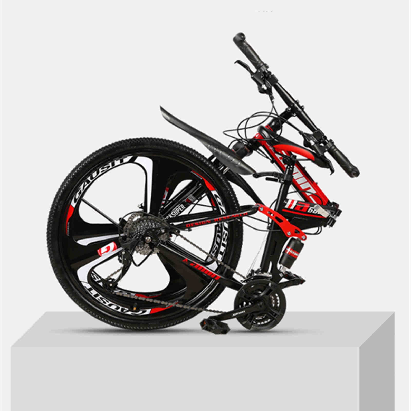 China High Quality Customized 24 26 27.5 29 Inch Foldable OEM Bicicleta 21 Speed Full Suspension Adults Mountain Folding Bike