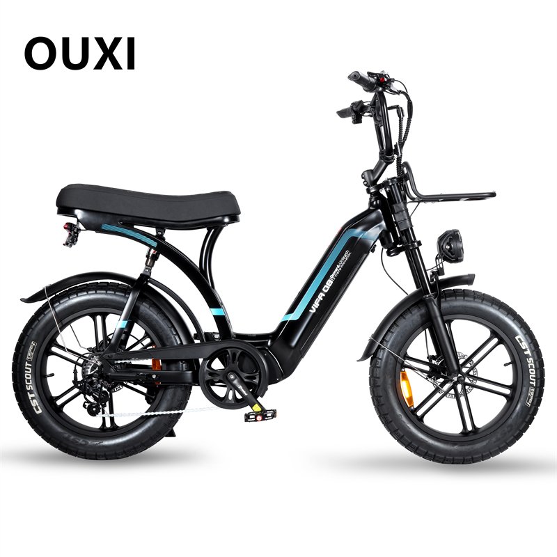 New OUXI Q8 Long Range Electric Motor Bicycle 250w 500w 1000w Gear Fat Tire Mountain Bike with Front Basket