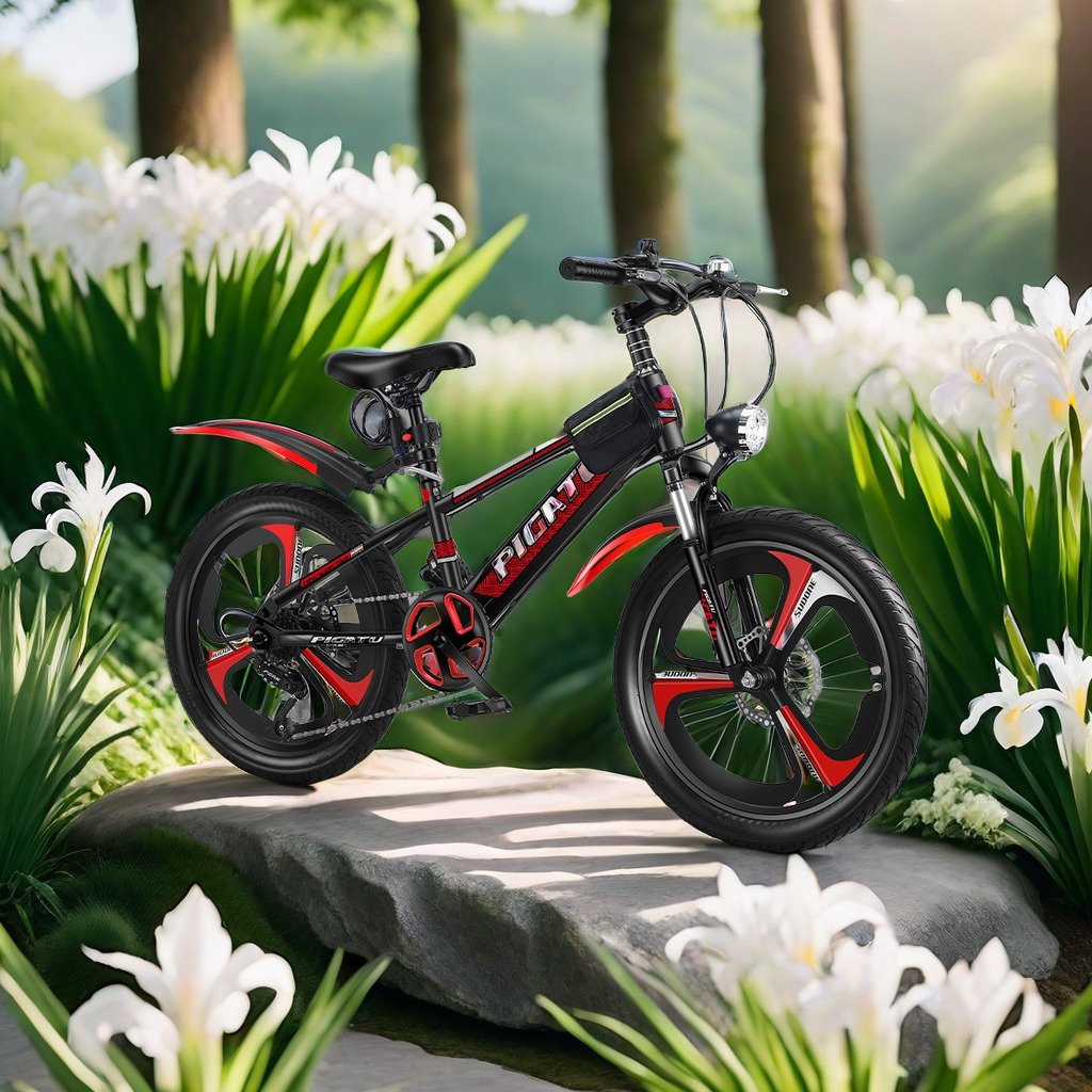 6-Speed Kids' MTB Durable All Terrain Mountain Bike Available in 18" 20" 22" and 24"