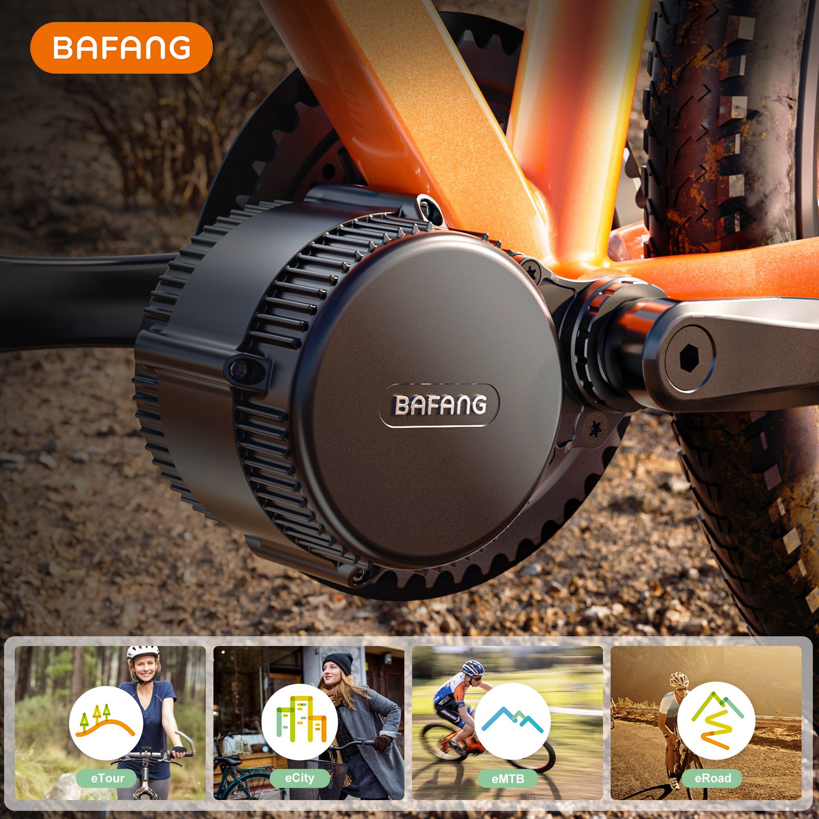 Bafang BBS 36V 48V 250W 350W 500W 750W Electric Bike Conversion Kit Mid Drive Motor Ebike Conversion Kit EU UK Warehouse